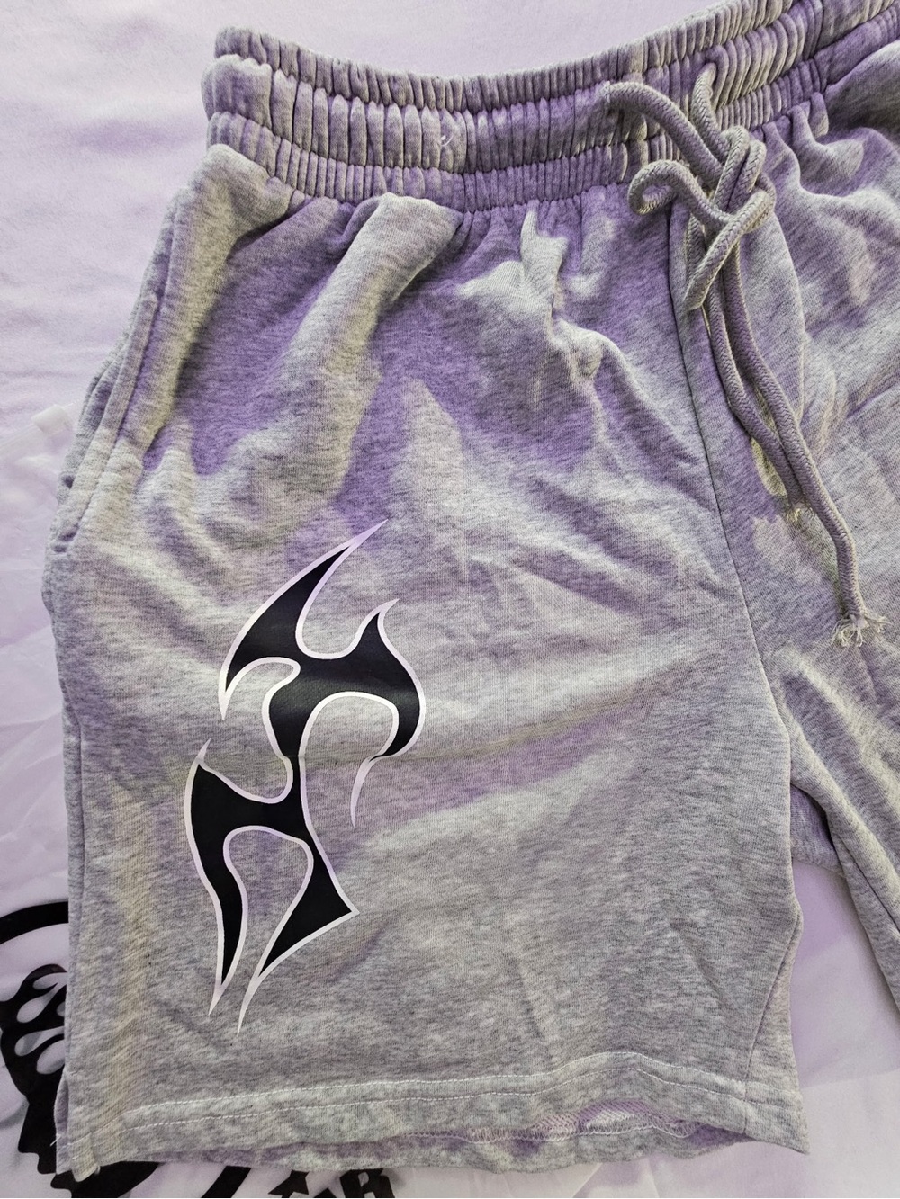 Gray Hellstar Graphic Men's Drawstring Shorts - Picture 3 of 6
